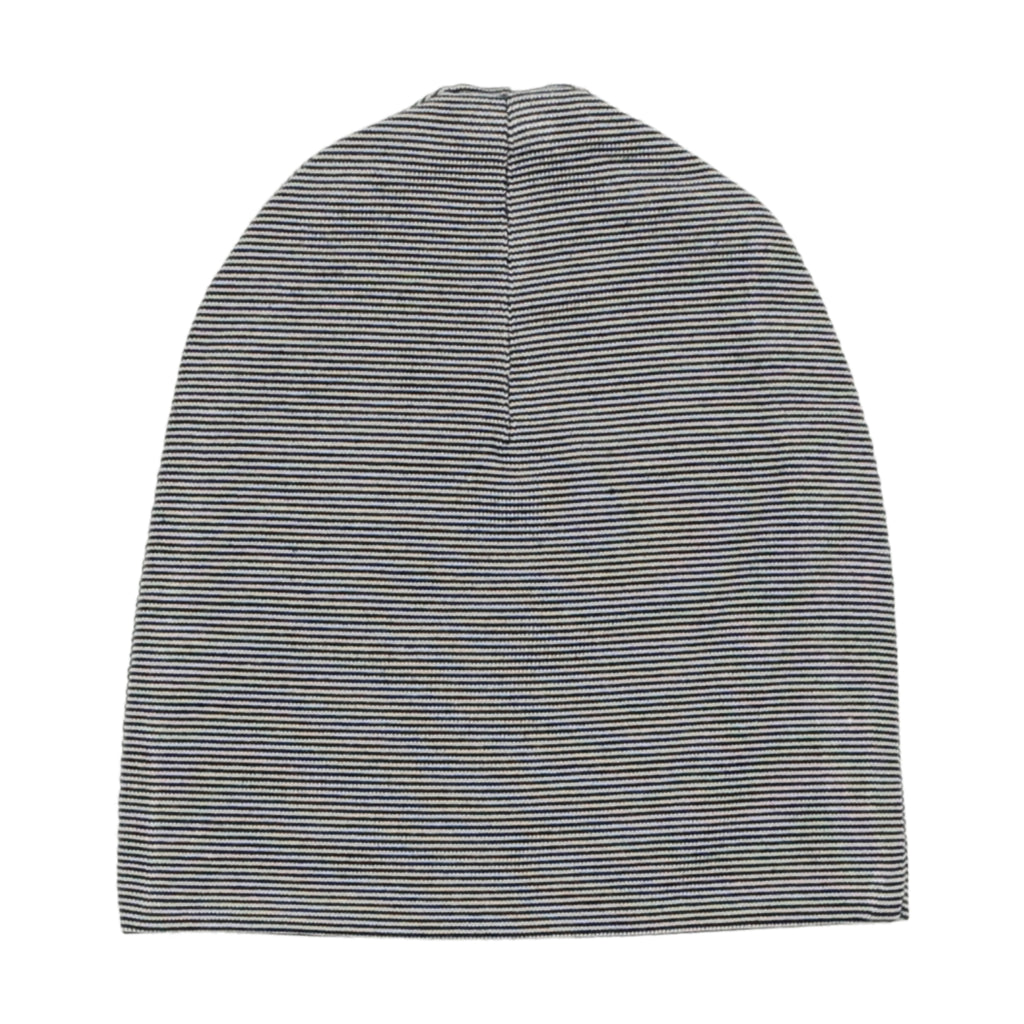 Lil Legs Striped Lounge Footie with Beanie- Navy