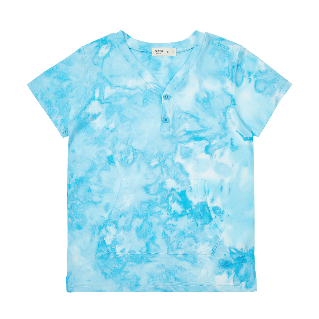 Crew Neon Wash Short Sleeve Pajamas-Blue