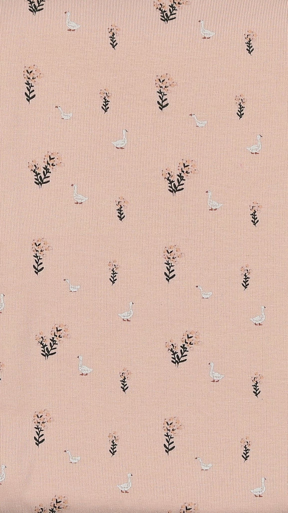 Bee & Dee Swan Print Pajamas-Rose Dust