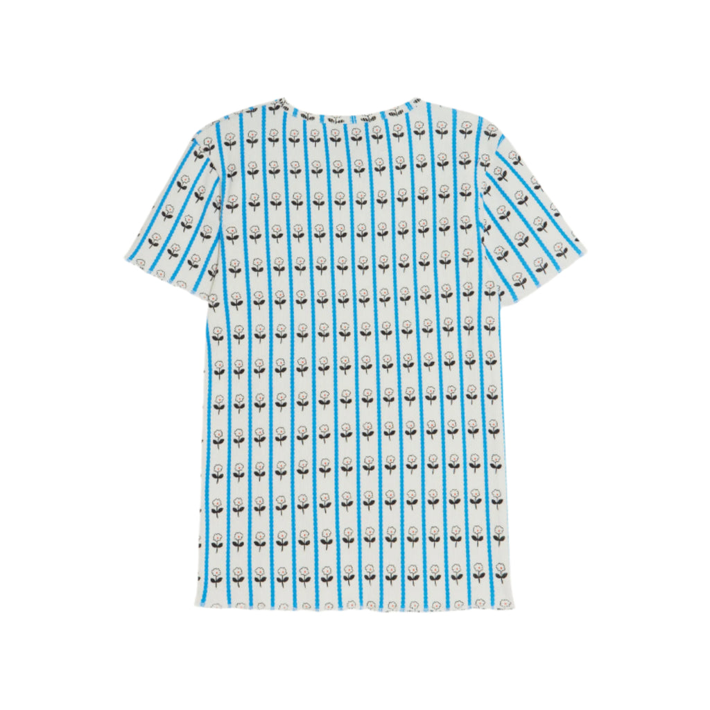 The Campamento Short  Sleeve Flower Ribbed T-shirt