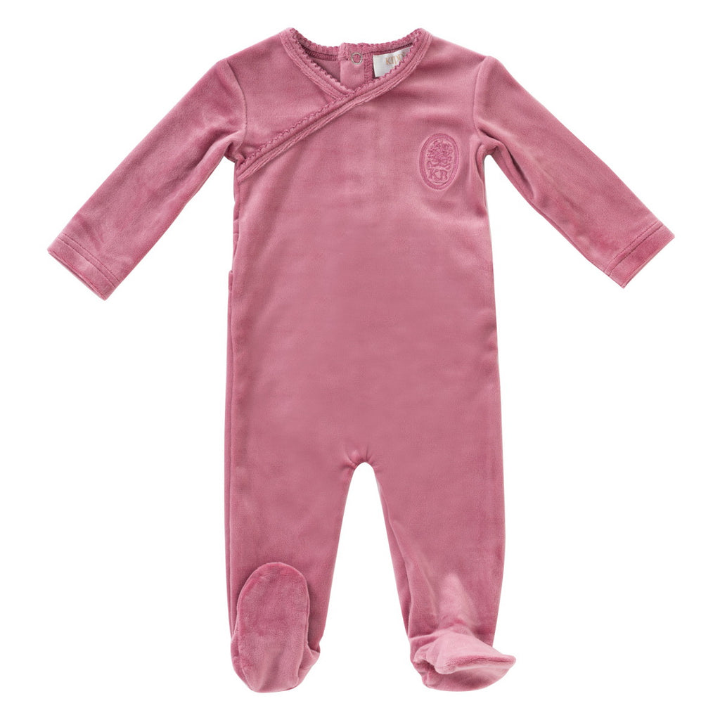 Kipp Embroidered Footie and Hat Set- Rose