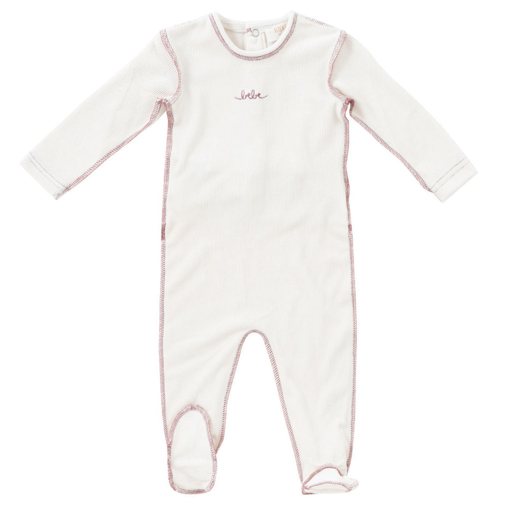 Kipp Edge Stitch Footie and Bonnet Set- Mauve