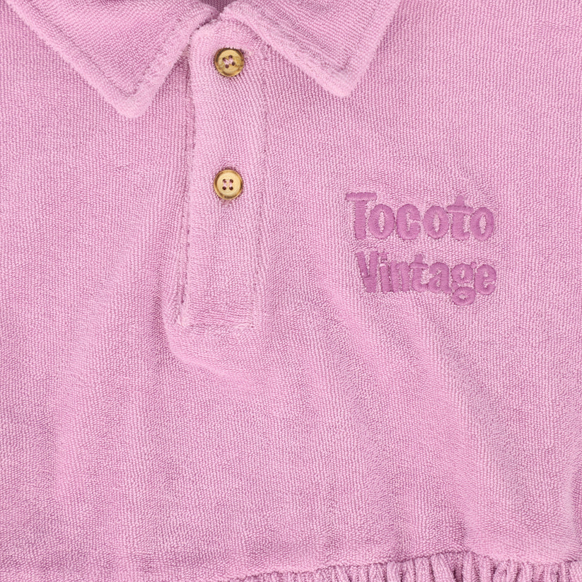 Tocoto Short Sleeve Terry Dress-Lilac