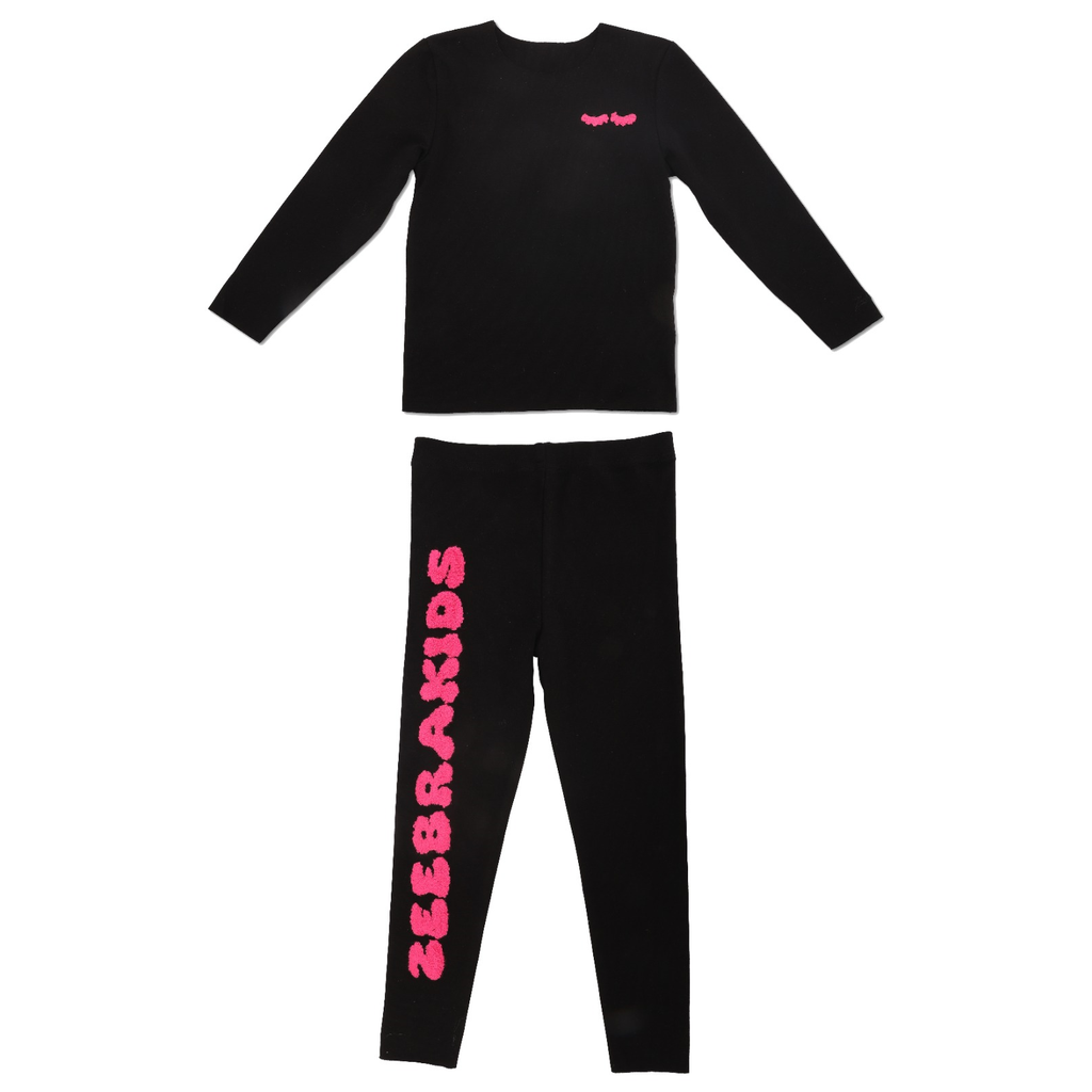 Zeebra Text Pajamas-Hot Pink