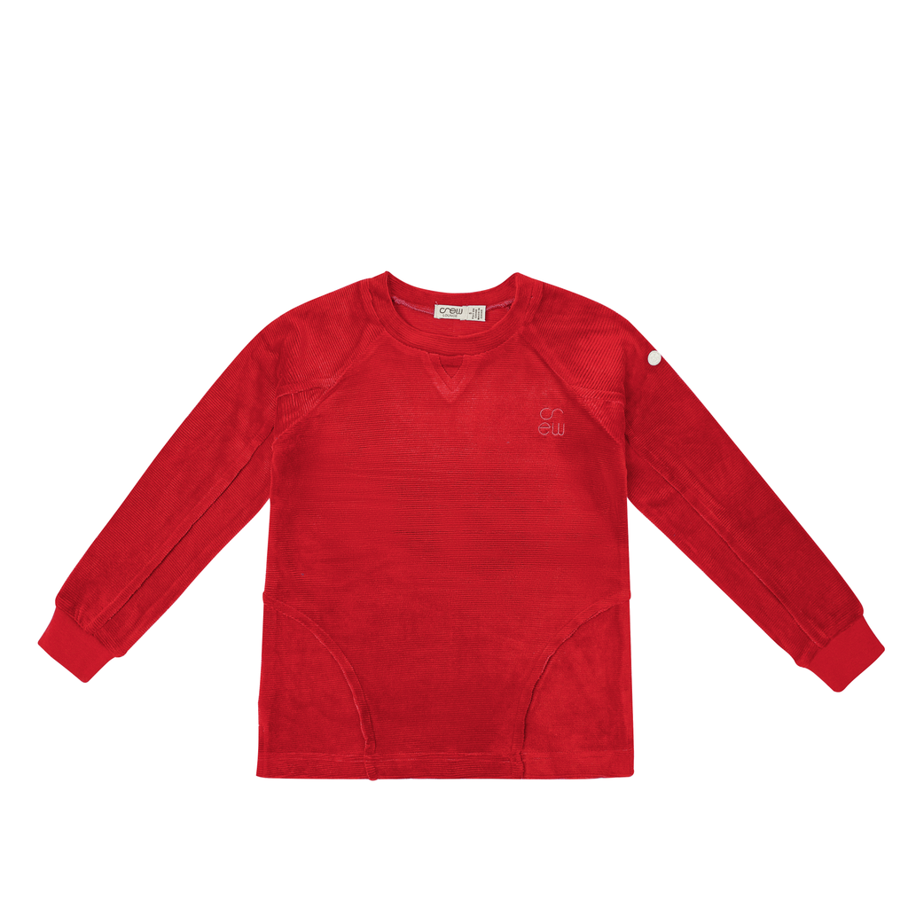 Crew Rib Velour-Red