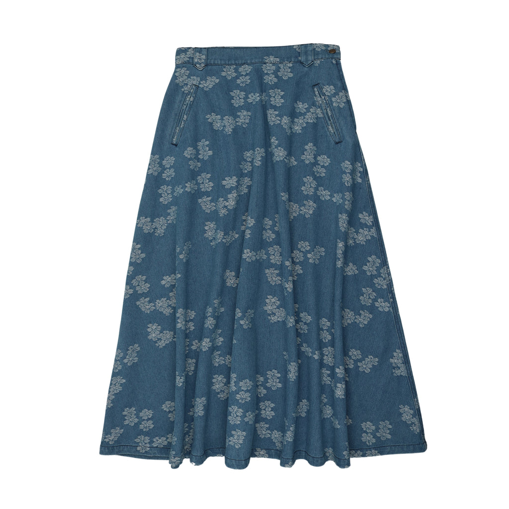 Coco Blanc Floral Denim Skirt