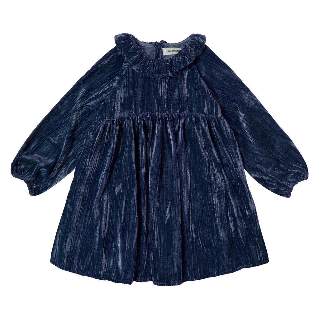 Tocoto Velvet Dress- Navy