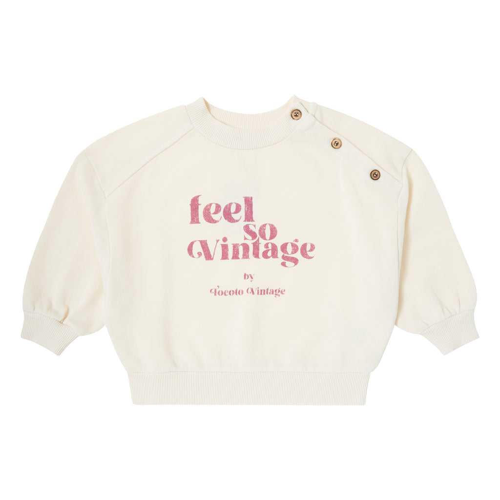 Tocoto Vintage Feel So Loved Sweatshirt - Off White