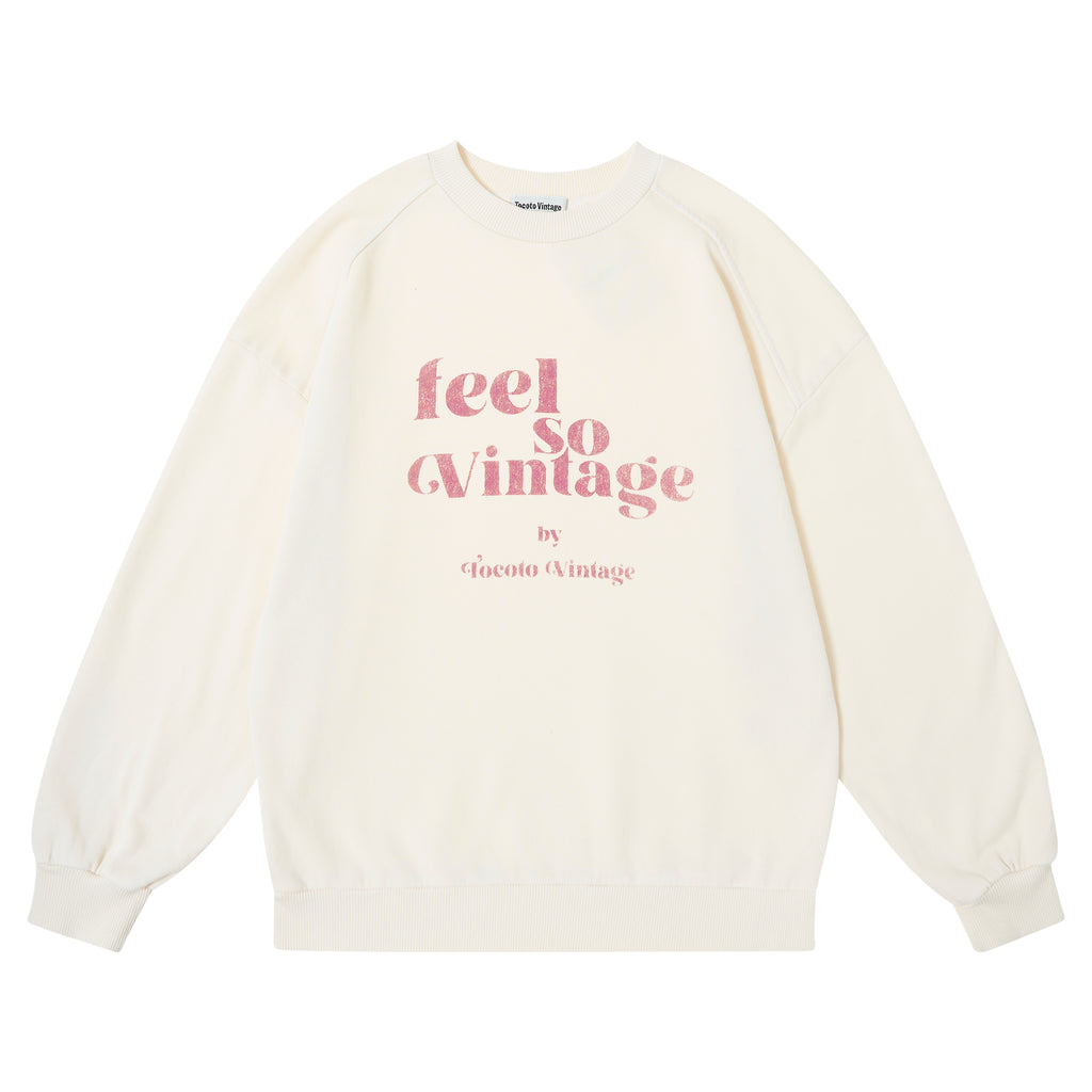 Tocoto Vintage Feel So Loved Sweatshirt - Off White