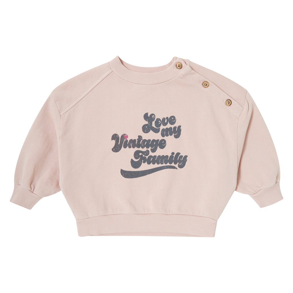 Tocoto Vintage Love My Family Baby Sweatshirt - Pink