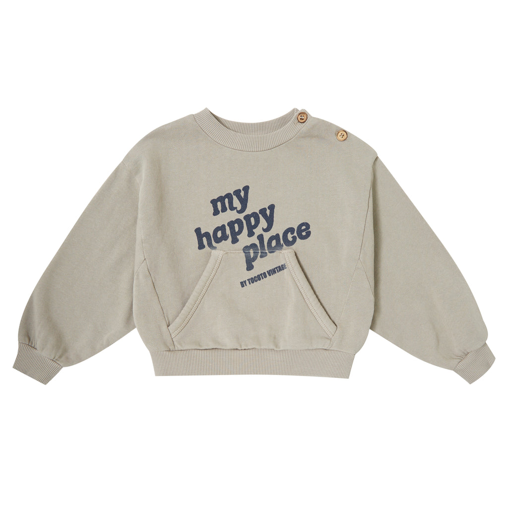 Tocoto Vintage My happy Place Sweatshirt - Brown