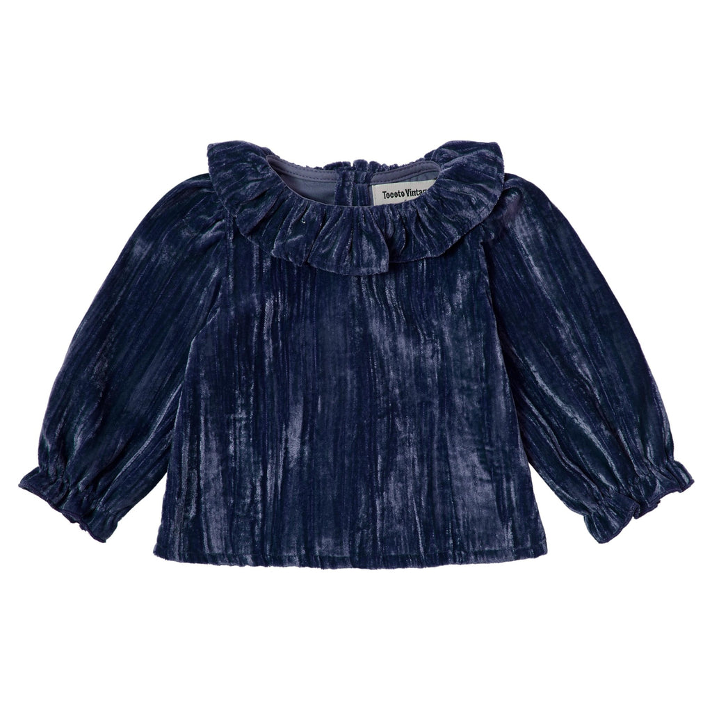 Tocoto Velvet Baby Set- Navy