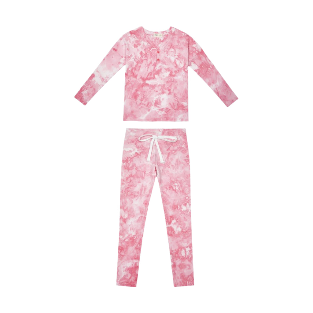 Crew Neon Wash Pajamas-Pink