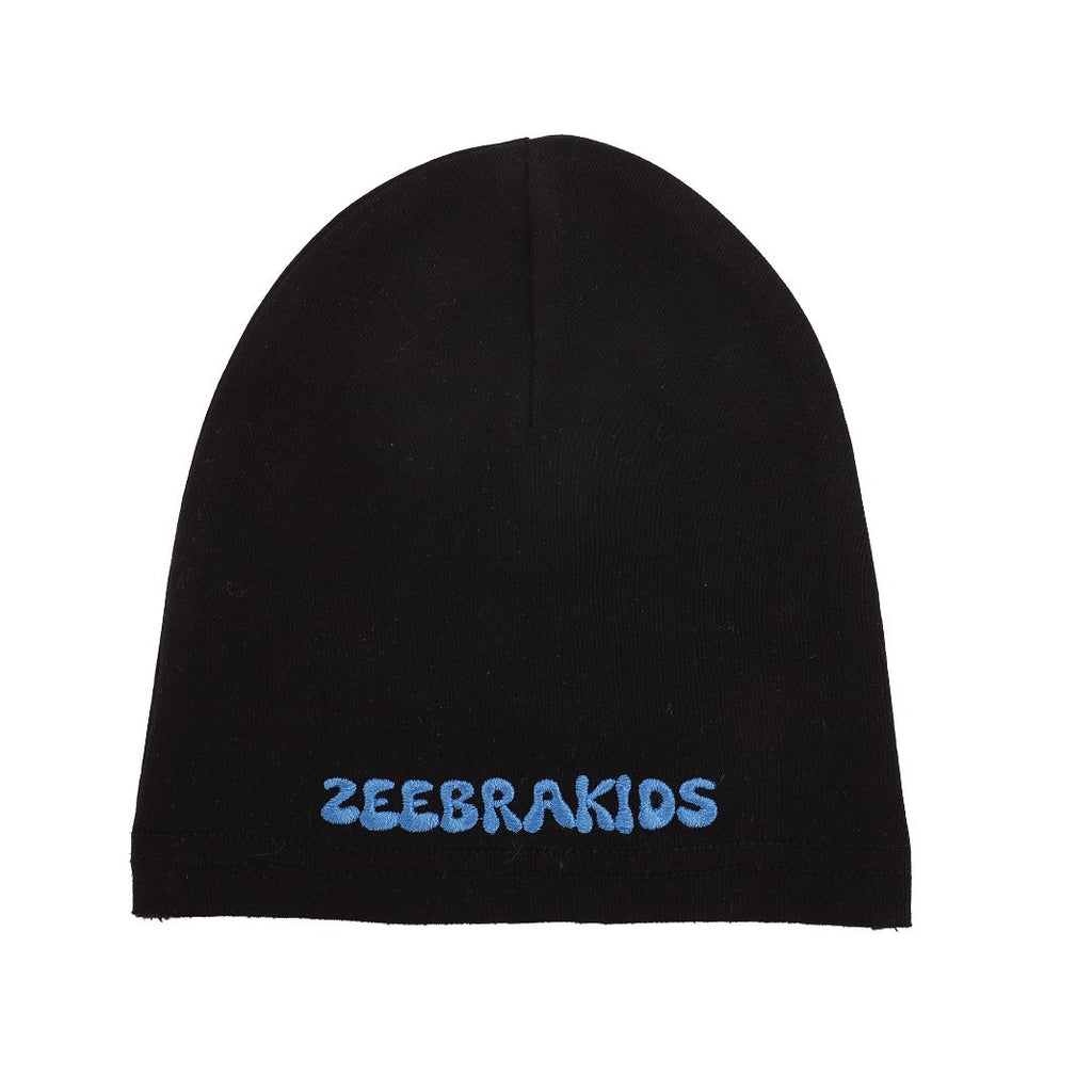 Zeebra Text Footie w Beanie- Cobalt Blue