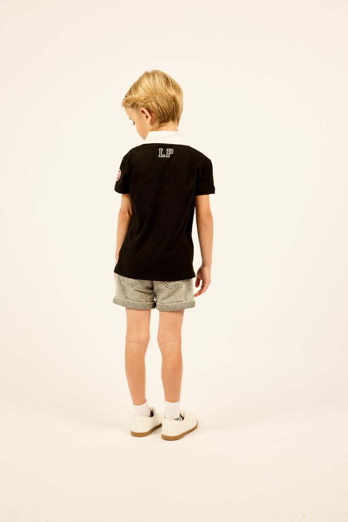 Little Parni Boys Est Polo- Black