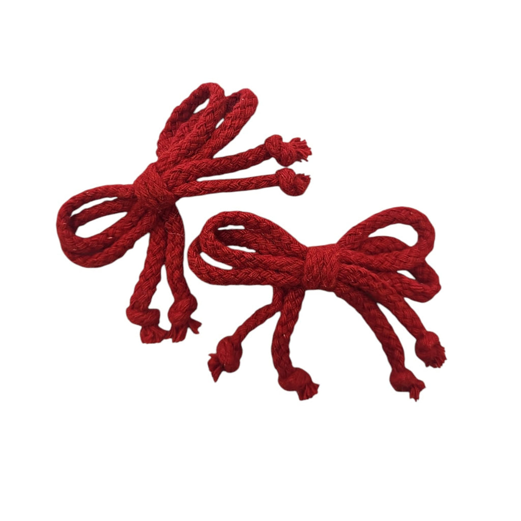 Lalou Braided Bow Clip Set- Red