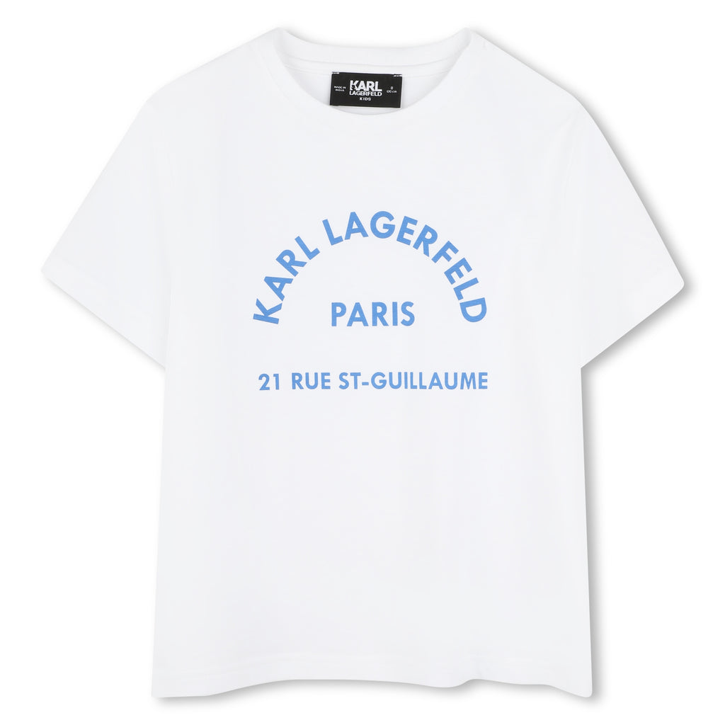 Karl Lagerfeld Boys Logo T-shirt-Blue/White