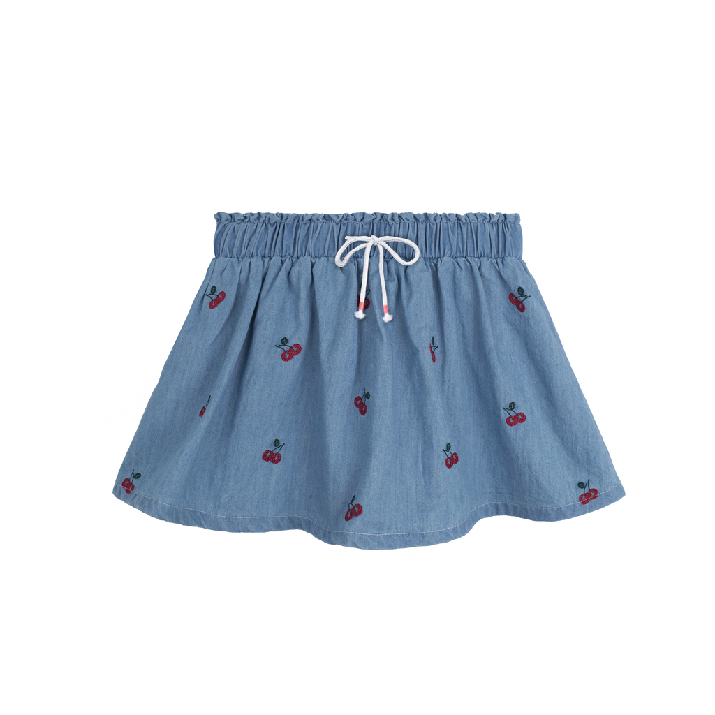 Tricot Bebe Denim Cherry Skirt Set