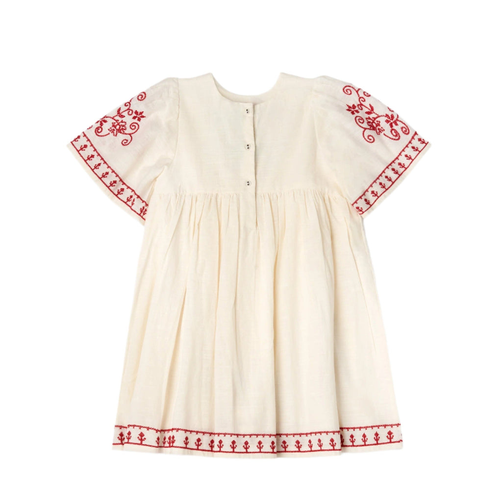 Angel & Rocket Dress Jellybeanzkids Angel & Rocket Reyna Nude Embroidered Swing Dress