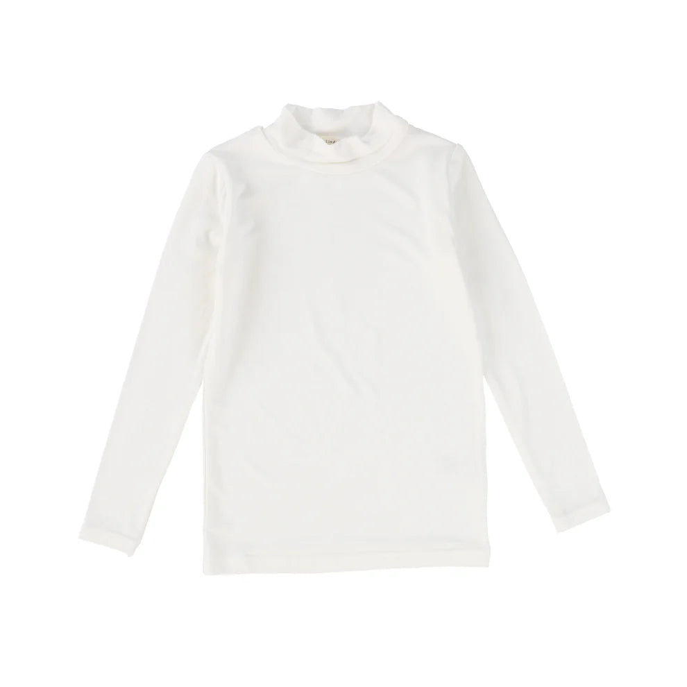 Lil Legs Bamboo Mock Neck- Winter White