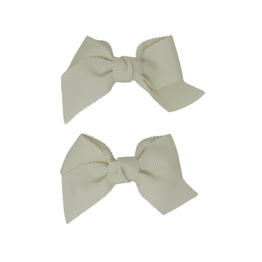 Bandeau Accessories Jellybeanzkids Bandeau Luxe Grosgrain Mini  Bow Clip Set-Cream One Size