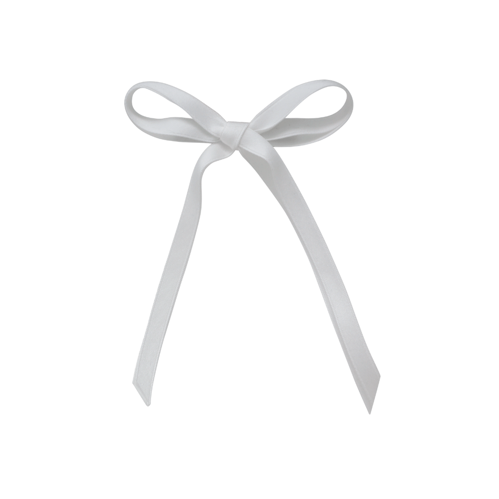 Bandeau Accessories Jellybeanzkids Bandeau Thin Dainty Satin Medium Bow Clip- White One Size