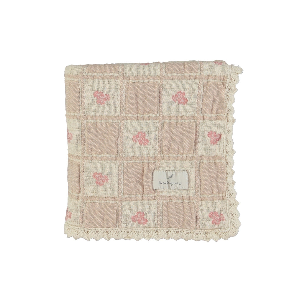 Bebe Organic Blanket Jellybeanzkids Bebe Organic Blooms Blanket- Sand Floral Patchwork OS