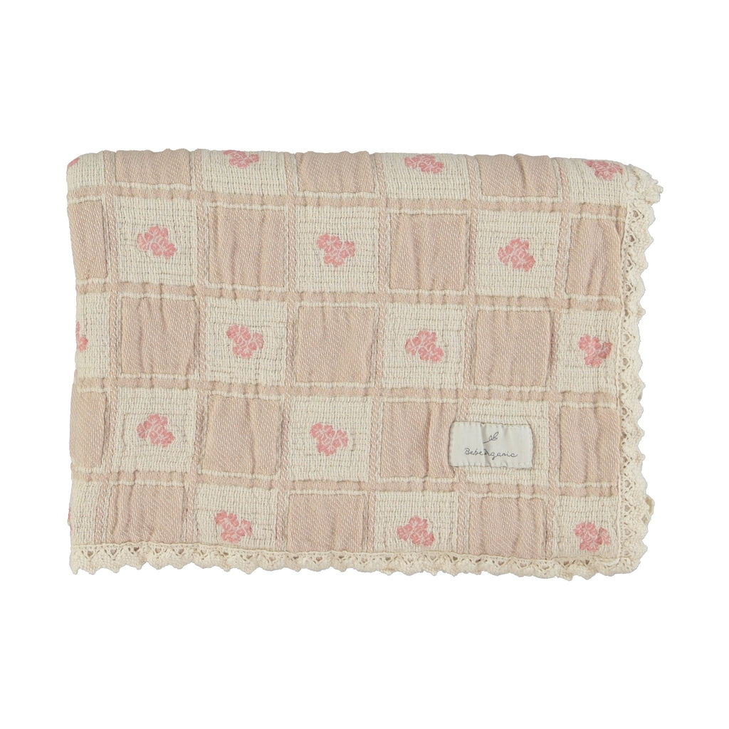 Bebe Organic Blanket Jellybeanzkids Bebe Organic Blooms Blanket- Sand Floral Patchwork OS