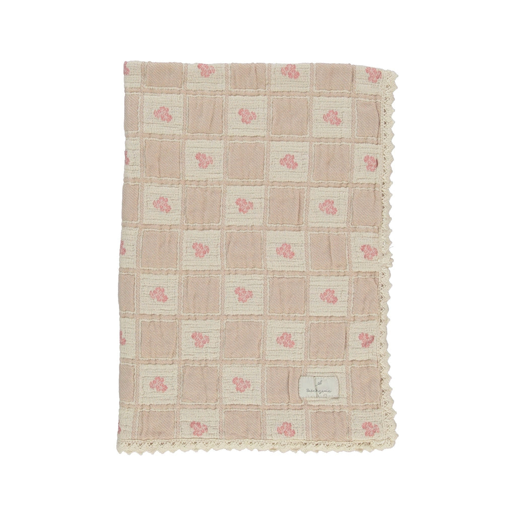 Bebe Organic Blanket Jellybeanzkids Bebe Organic Blooms Blanket- Sand Floral Patchwork OS