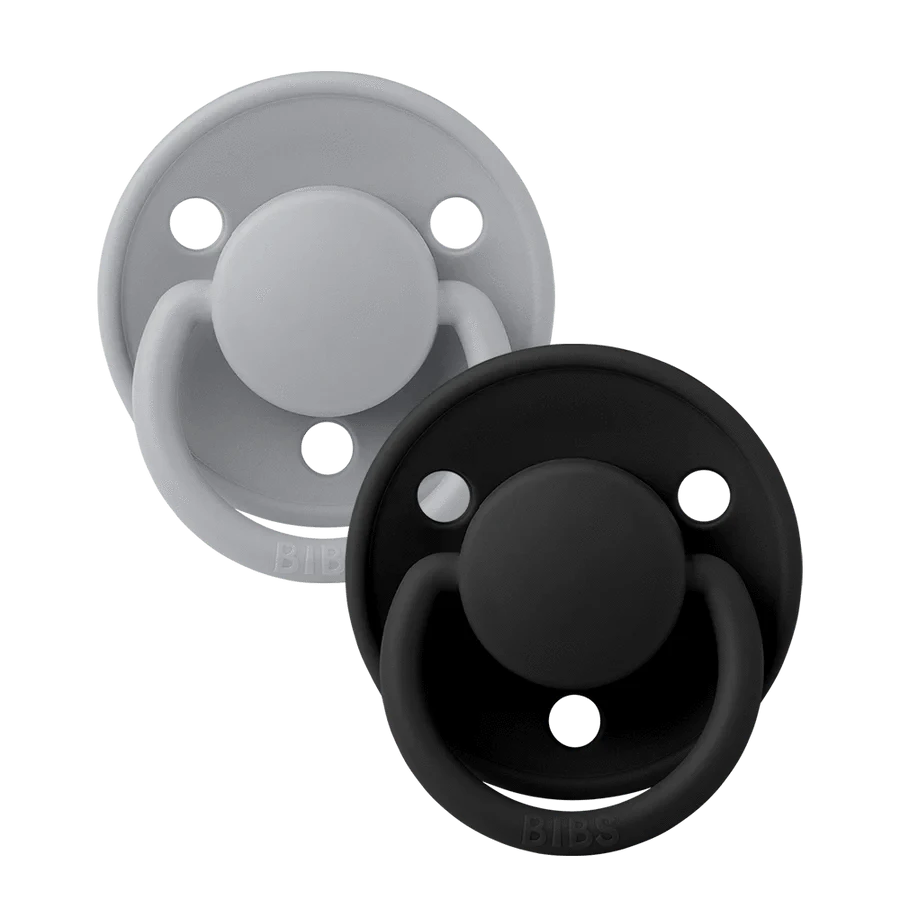 Bibs Accessories Jellybeanzkids Bibs DeLux Silicone Pacifier 2 Pack - Cloud/Black OS