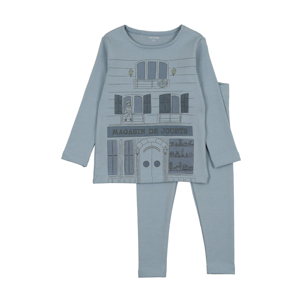 Bee & Dee Toy Shop Pajamas-Dusty Blue