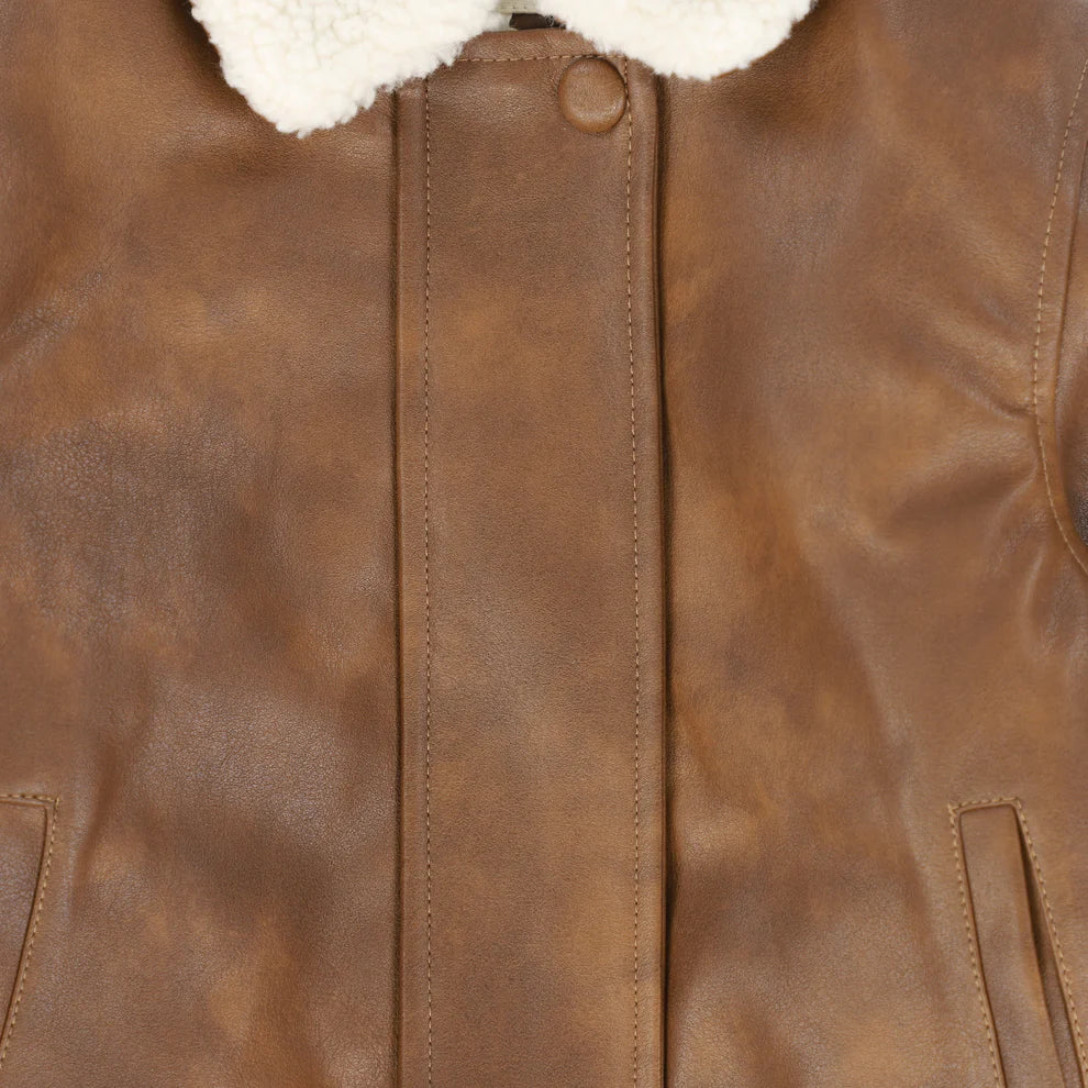 Please Mom Terracotta Leather Jacket