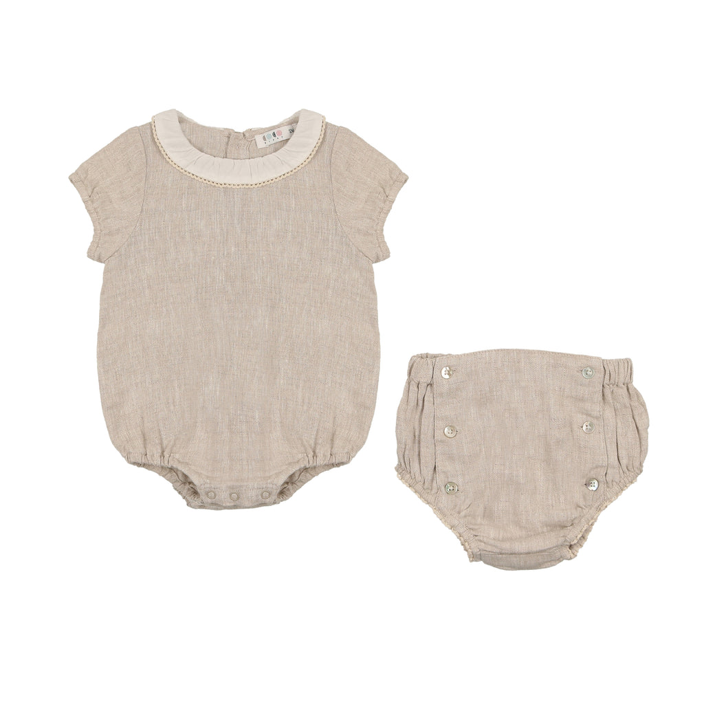 Coco Blanc Bloomer Set- Sand Linen