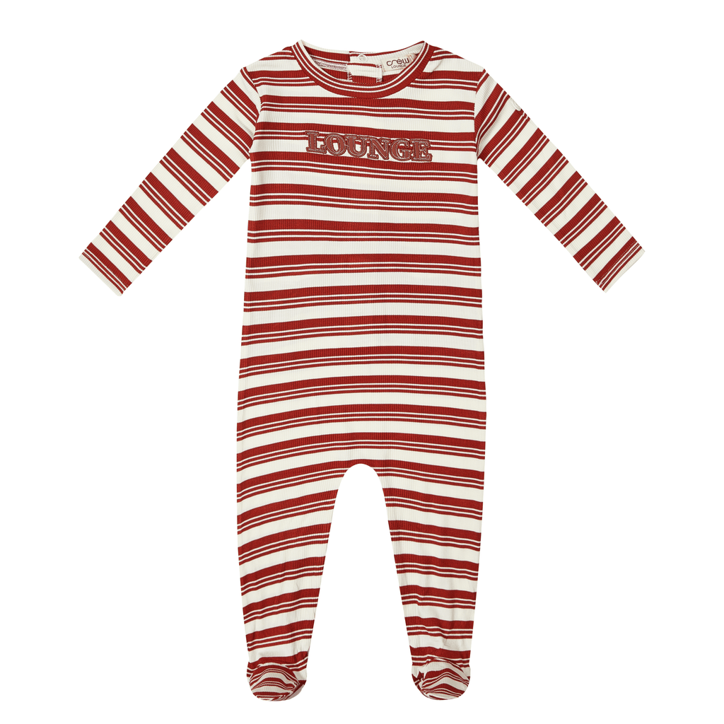 Crew footie Jellybeanzkids Crew Rib Stripe Footie -Red