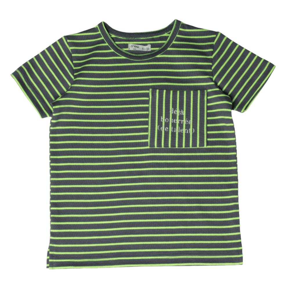 Crew T-shirt Jellybeanzkids Crew Neon Stripe Tee