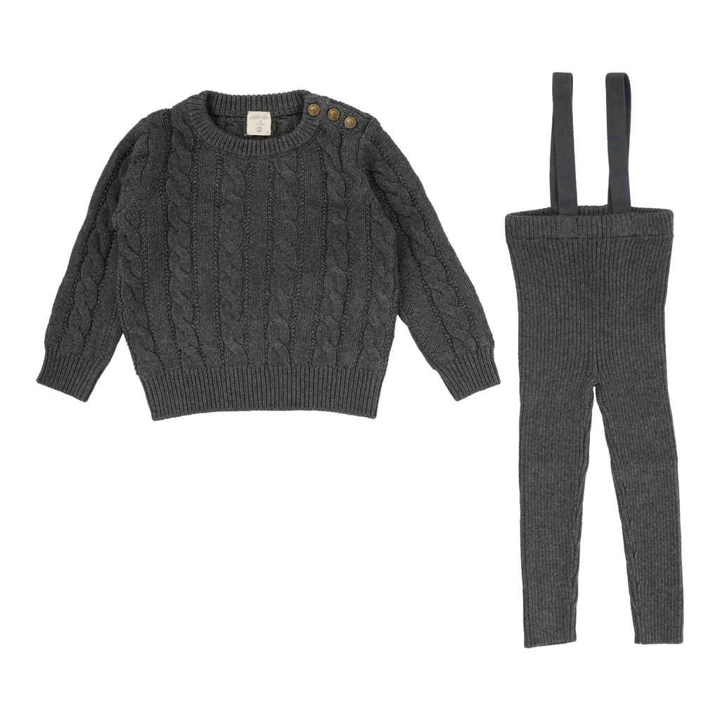 Lil Legs Boys Knit Set- Grey