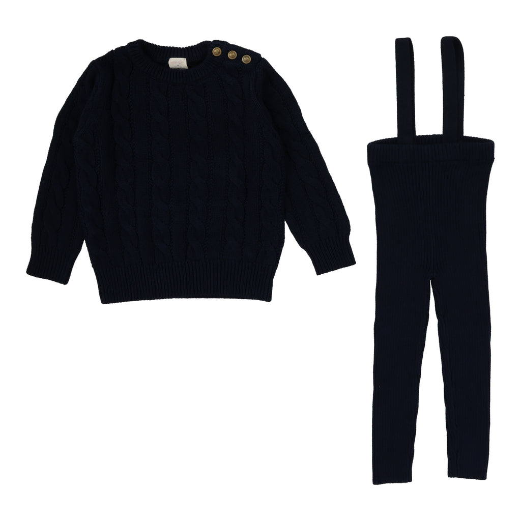 Lil Legs Boys Knit Set- Navy