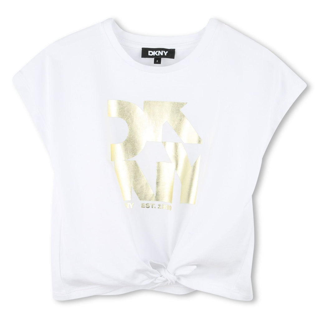 DKNY T-shirt Jellybeanzkids Dkny Girls Short Sleeve T-shirt-White