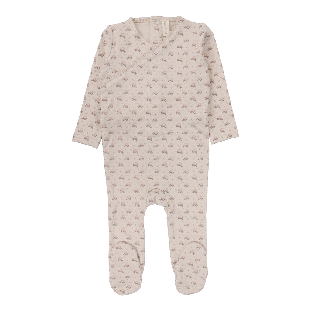 Lilette Dotty Florette Footie - Natural Mauve