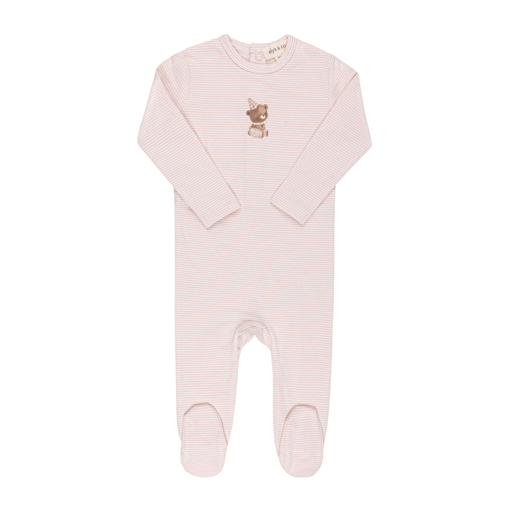 Ely's&Co. Footie Jellybeanzkids Elys Organic Bear Collection Footie-Pink