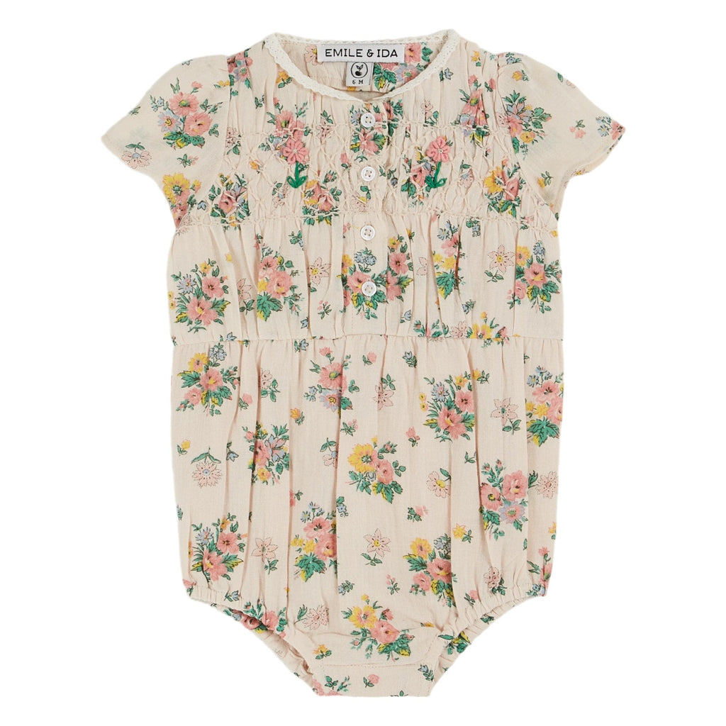 Emile et Ida Romper Jellybeanzkids Emile Et Ida Imprime Smocked Romper