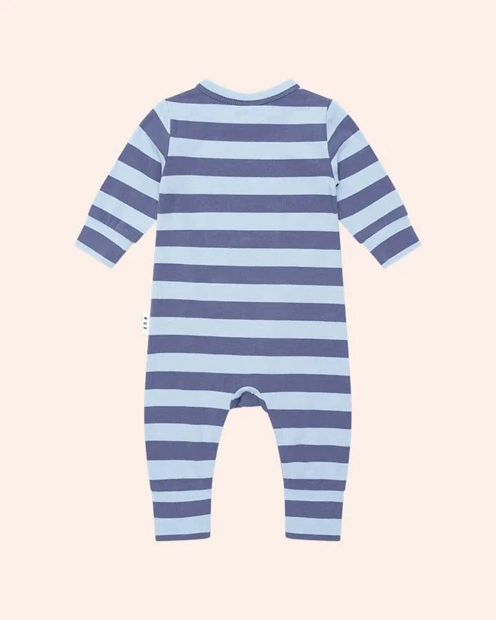 Huxbaby Romper Jellybeanzkids Huxbaby Collage Blue Stripe Romper