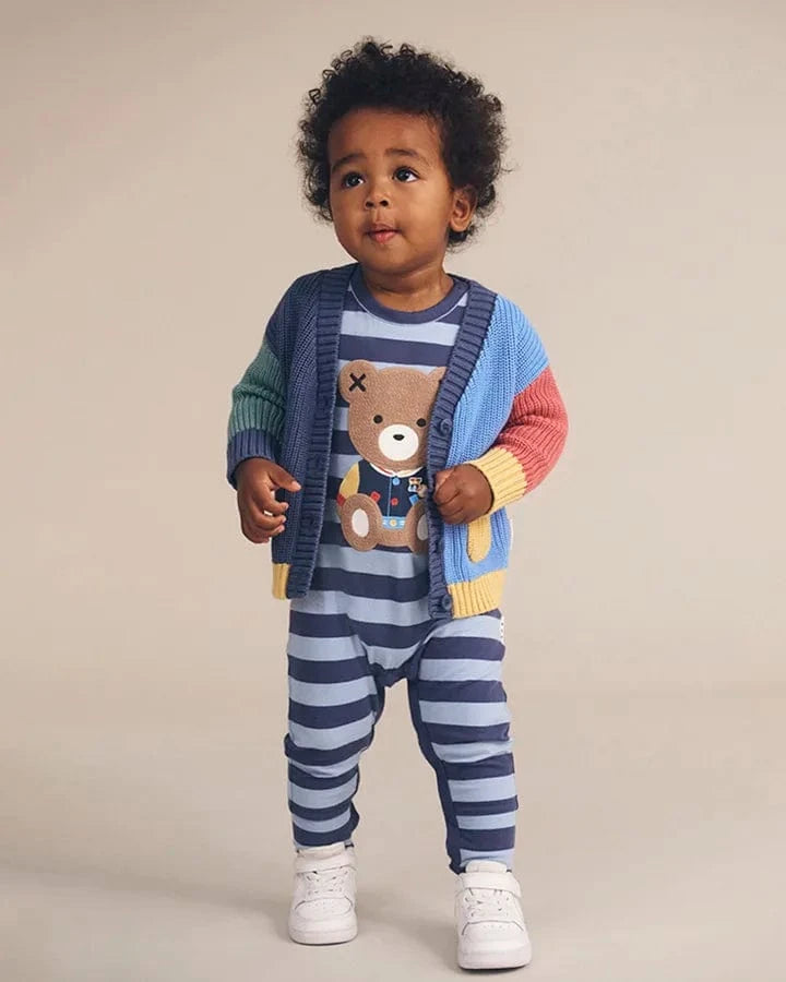 Huxbaby Romper Jellybeanzkids Huxbaby Collage Blue Stripe Romper