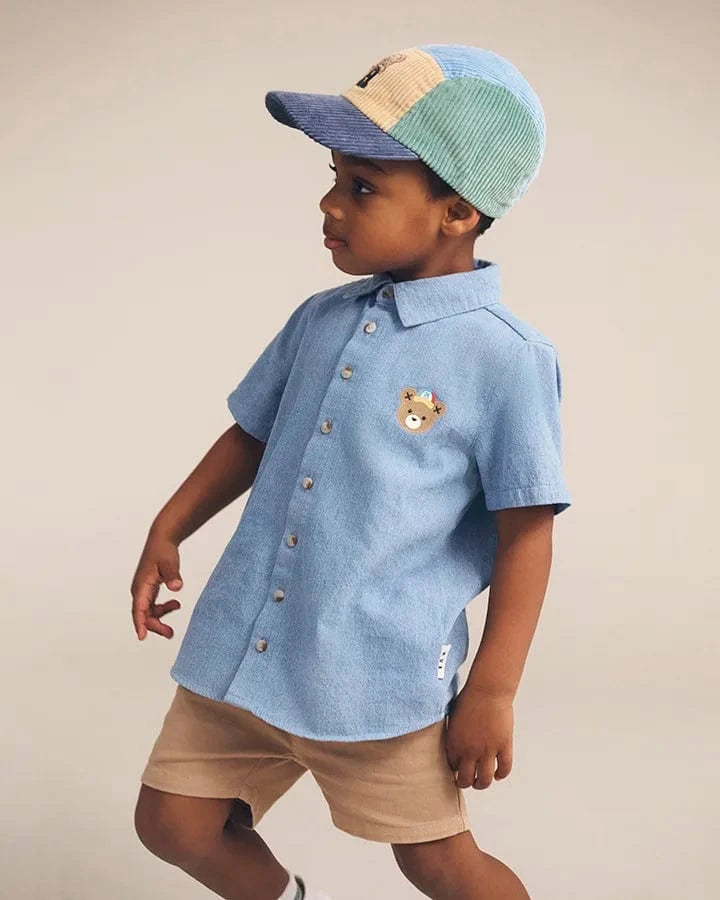 Huxbaby Shirt Jellybeanzkids Huxbaby Chambray Short Sleeve Shirt