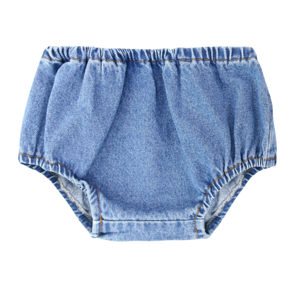 Little Parni Denim Baby Bloomers- Blue Denim