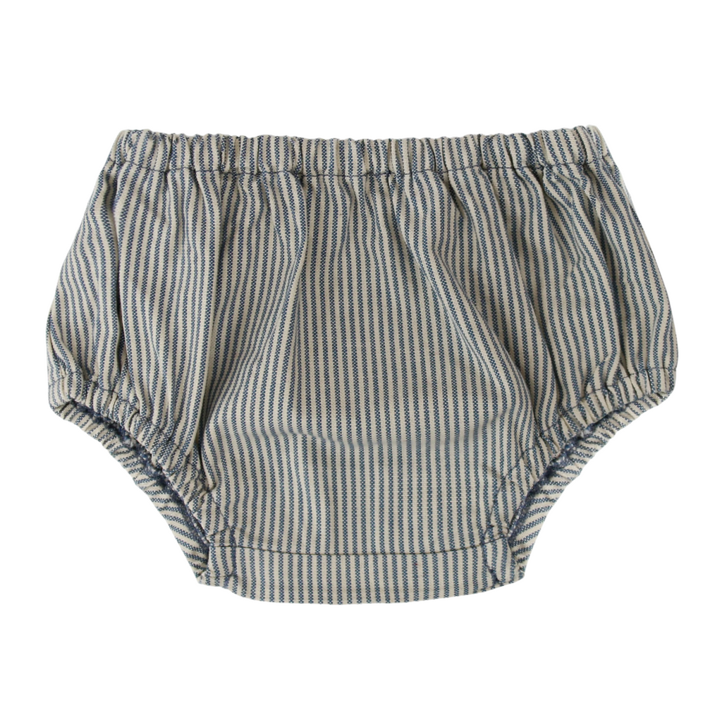 Little Parni Denim Baby Bloomers- Blue Striped Denim