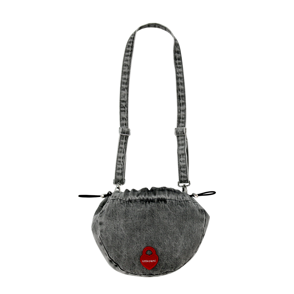 Little Parni Denim Messenger Bag- Grey Denim