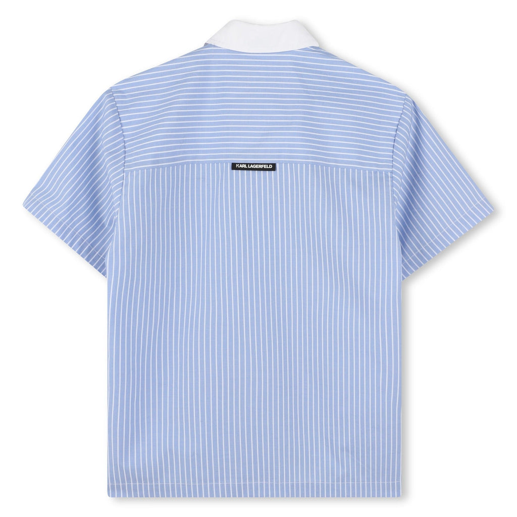 Karl Lagerfeld Shirt Jellybeanzkids Karl Lagerfeld Boys Striped Shirt- White/Blue