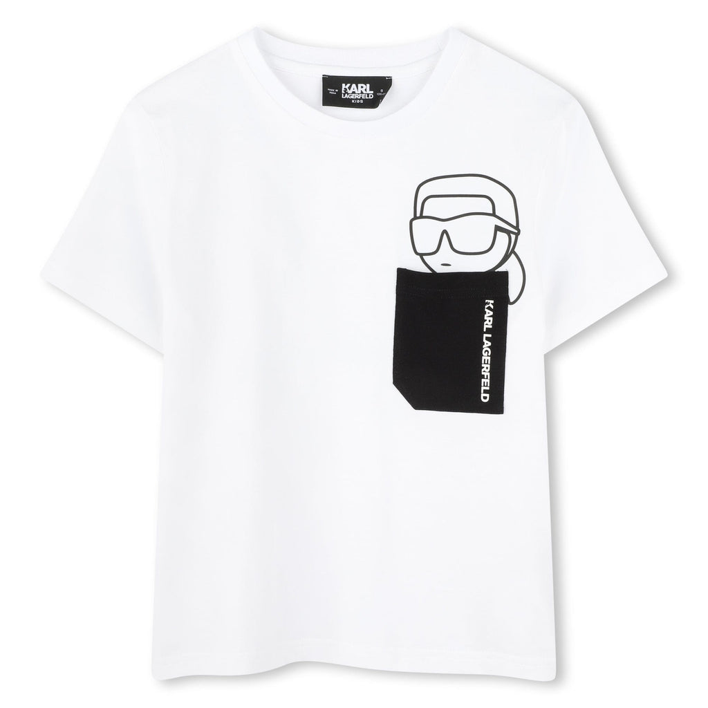 Karl Lagerfeld T-shirt Jellybeanzkids Karl Lagerfeld Boys Short Sleeve Pocket T-shirt- Graphite