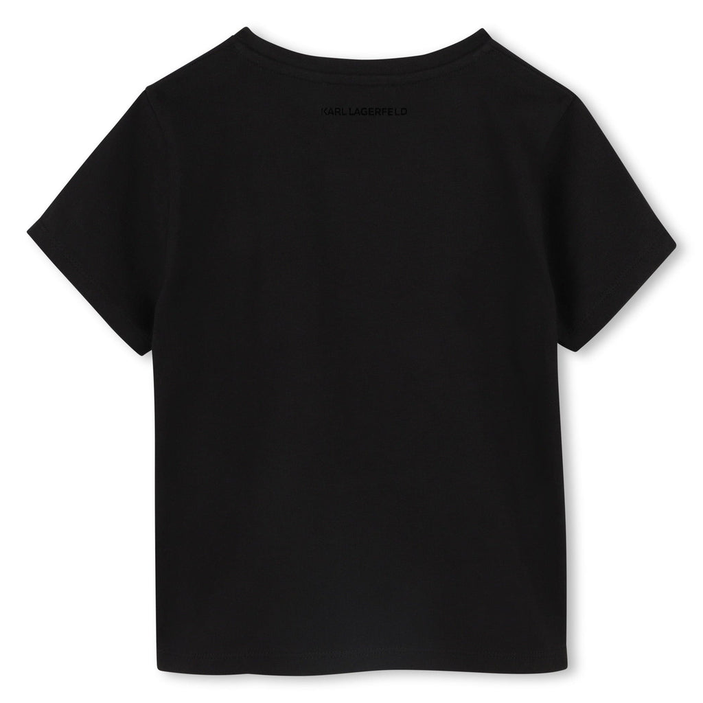 Karl Lagerfeld T-shirt Jellybeanzkids Karl Lagerfeld Girls Graphic Short Sleeve T-shirt- Black